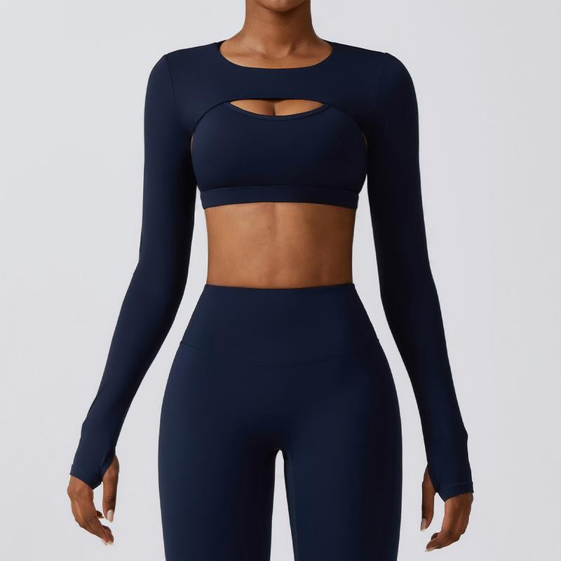 Women'S 3 Piece Shawl Yoga Workout Set, High Waist Leggings, Sports Bra and Long Sleeve Shawl. Waist Snatching Fitness Workout Set, Gym Wear Activewear Comfy, Fall Spring Summer Outfit , Active Seamless Womenswear Sports Running Tracksuit